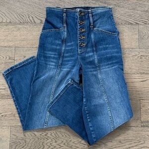 Boden Denim High Rise Button Fly Tapered Leg Jeans